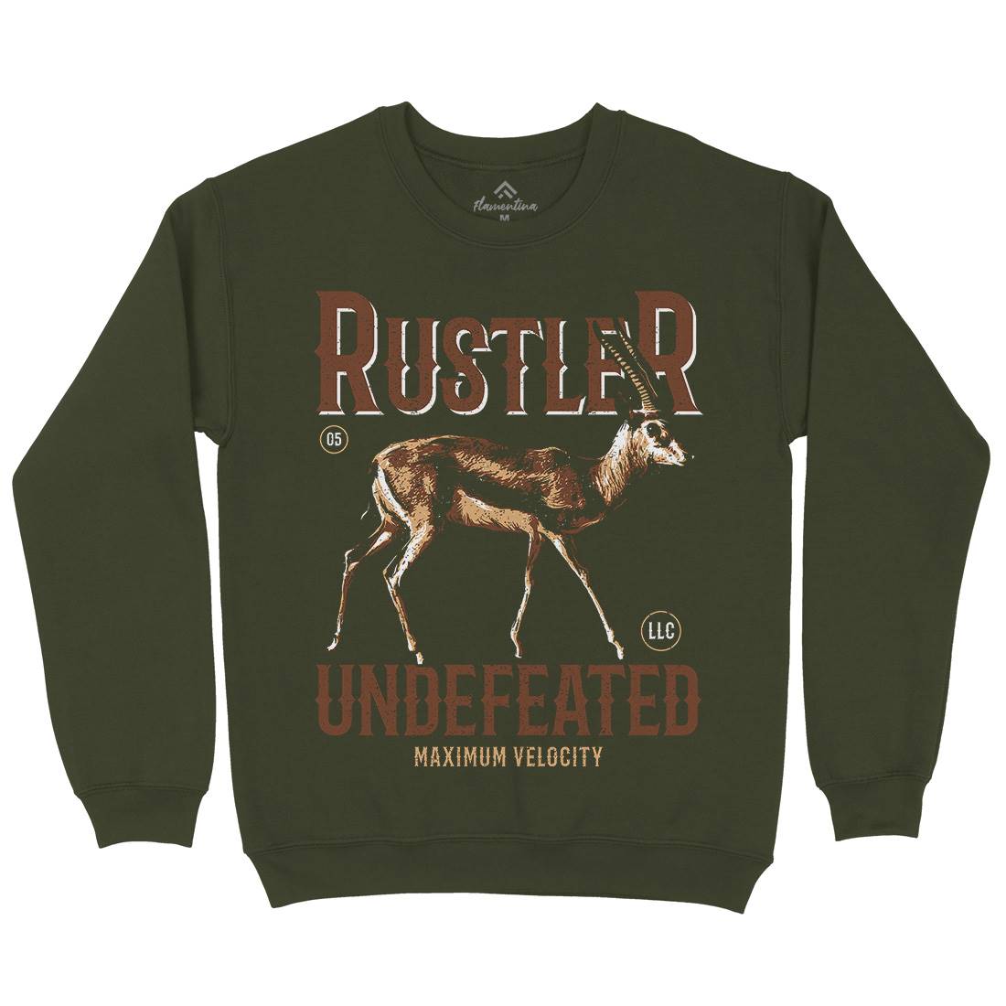 Gazelle Rustler Mens Crew Neck Sweatshirt Animals B727