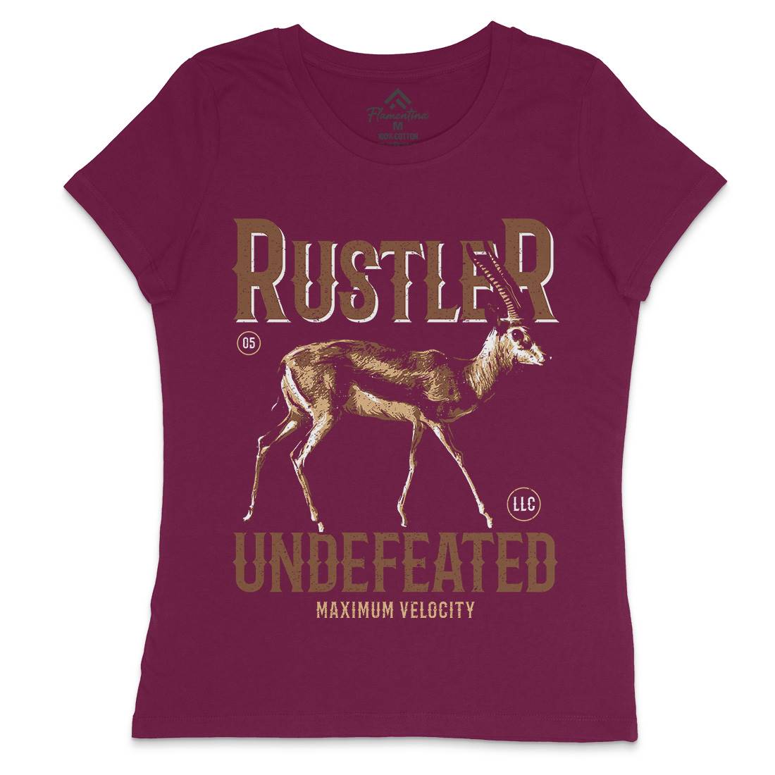 Gazelle Rustler Womens Crew Neck T-Shirt Animals B727