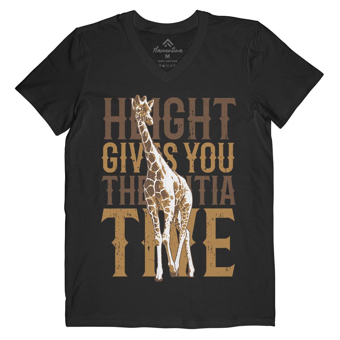 Giraffe Initiative Mens V-Neck T-Shirt Animals B729