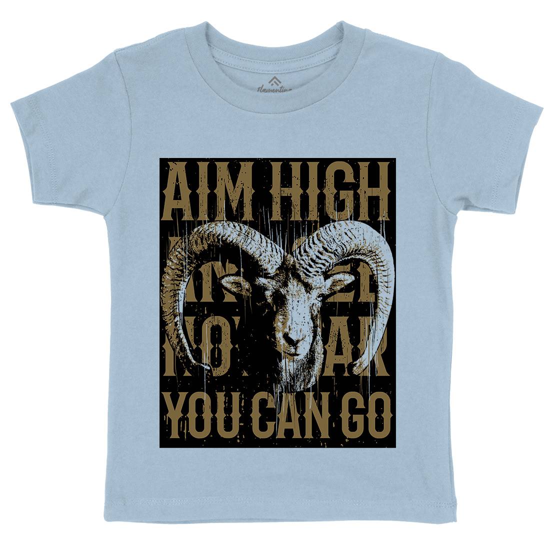 Goat High Kids Crew Neck T-Shirt Animals B730