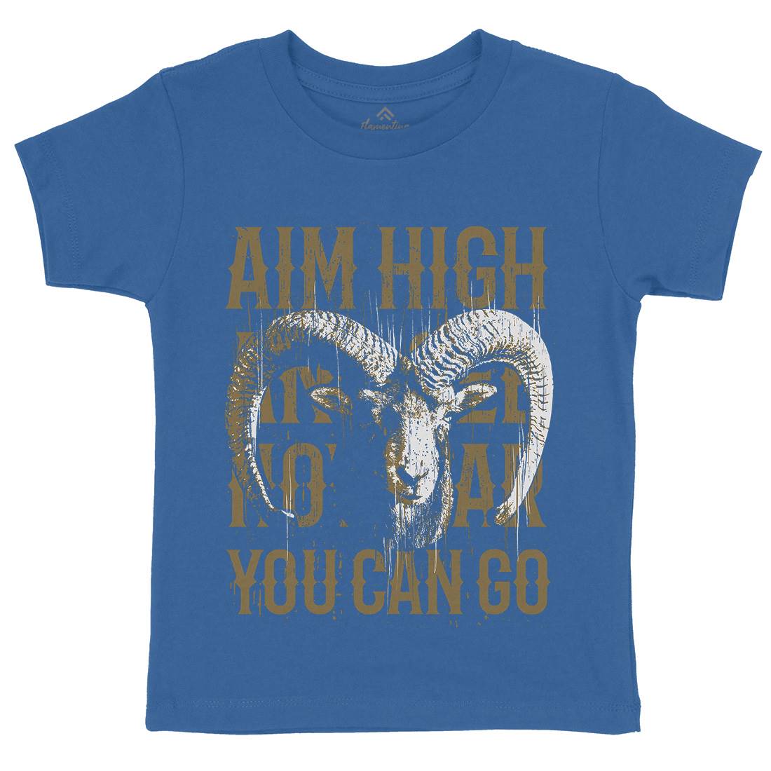 Goat High Kids Crew Neck T-Shirt Animals B730