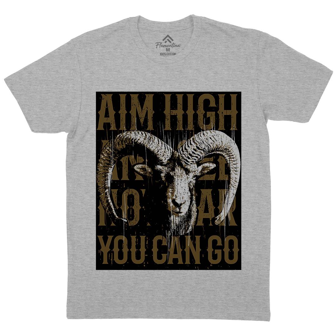 Goat High Mens Organic Crew Neck T-Shirt Animals B730