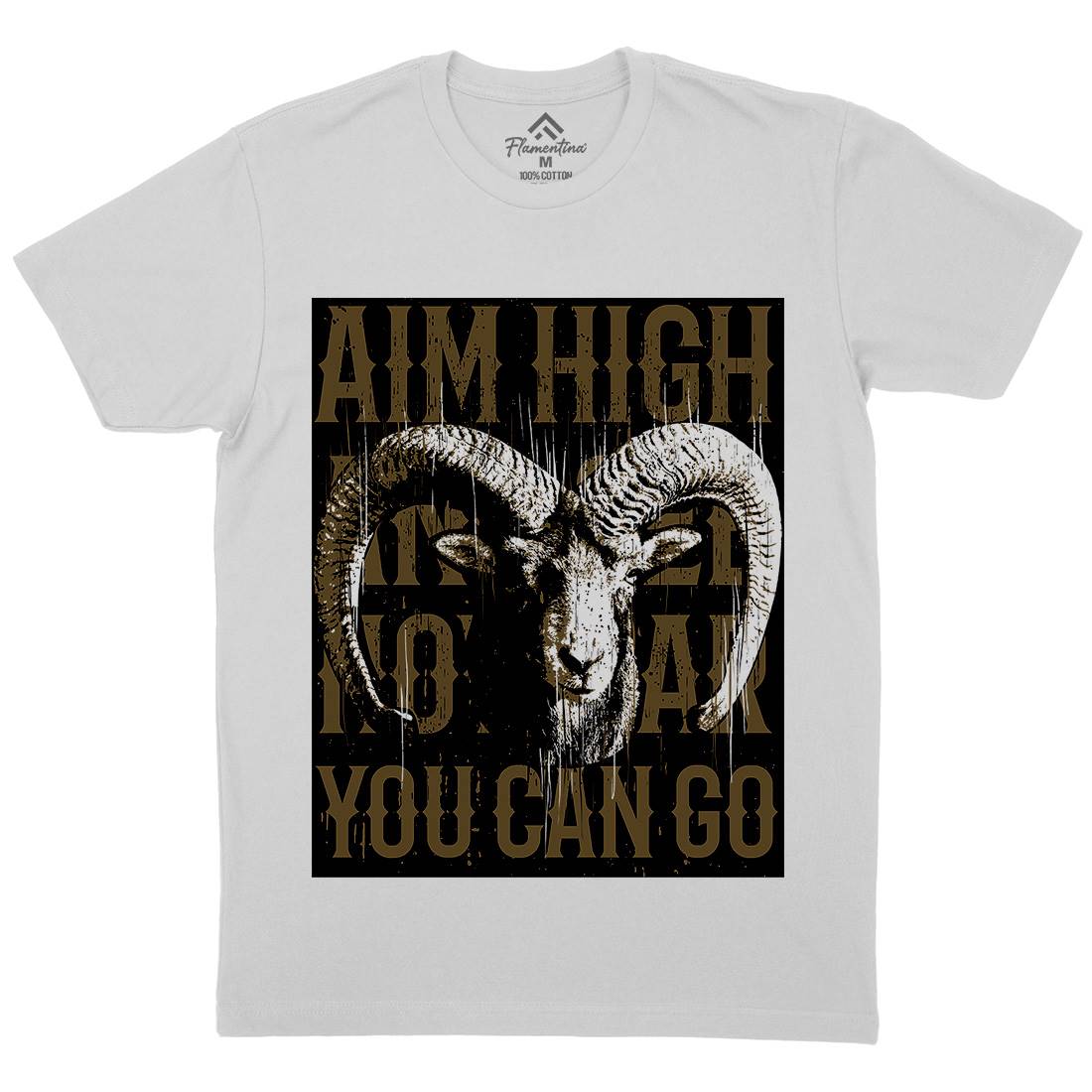 Goat High Mens Crew Neck T-Shirt Animals B730