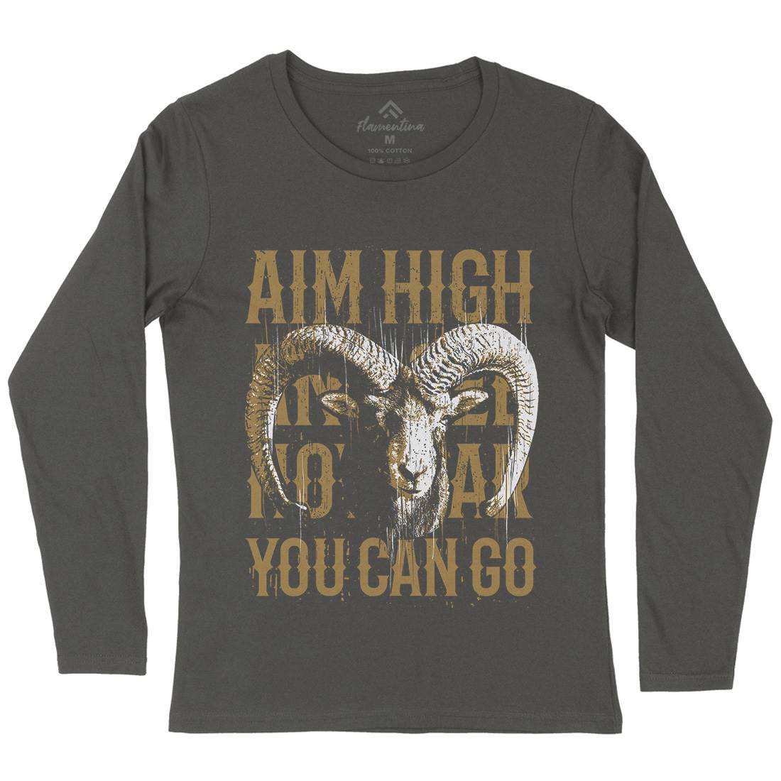 Goat High Womens Long Sleeve T-Shirt Animals B730