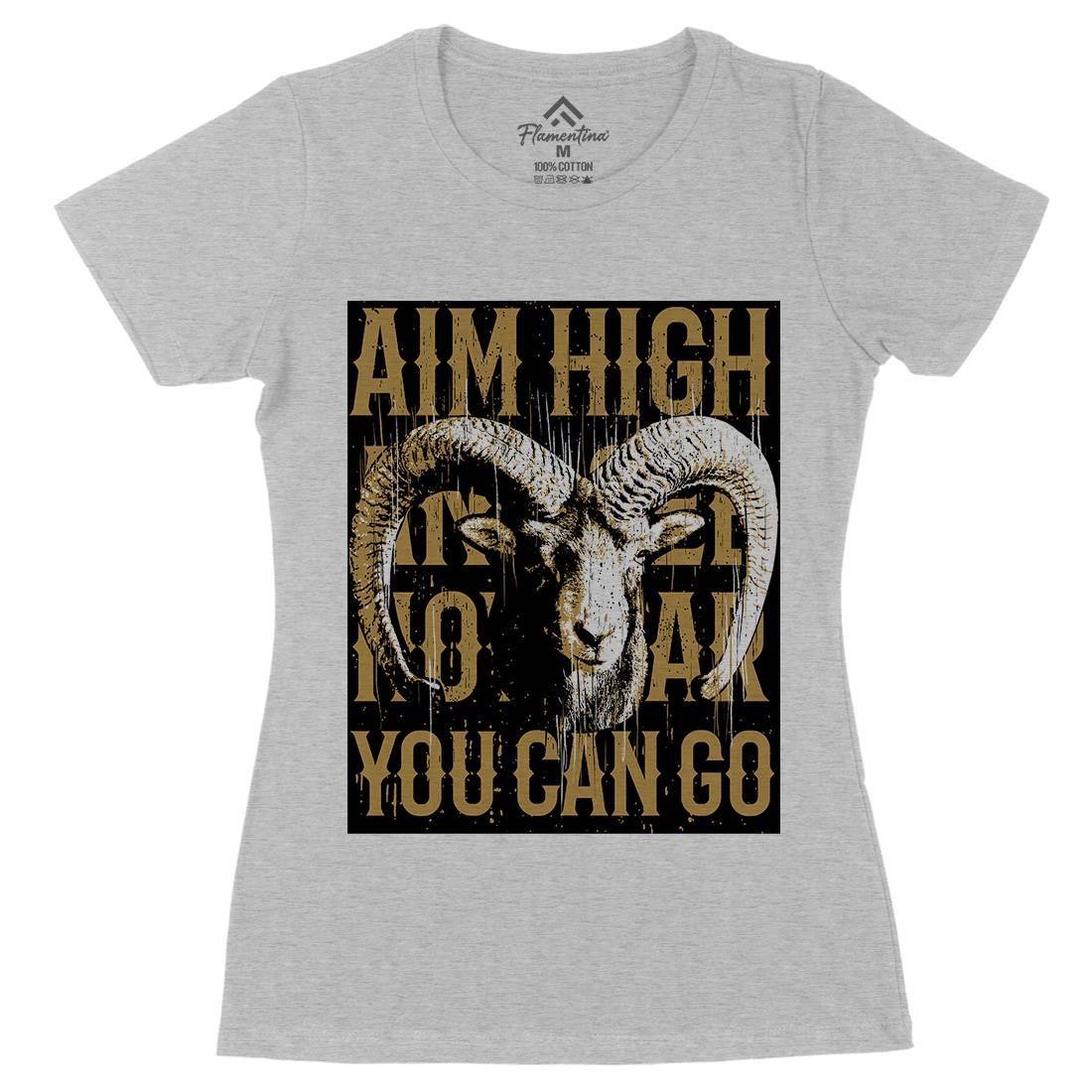Goat High Womens Organic Crew Neck T-Shirt Animals B730