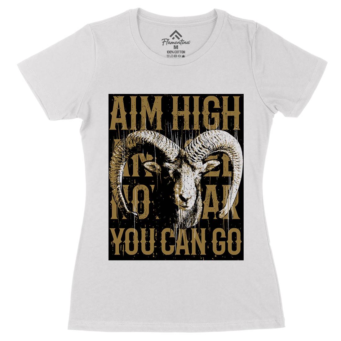 Goat High Womens Organic Crew Neck T-Shirt Animals B730