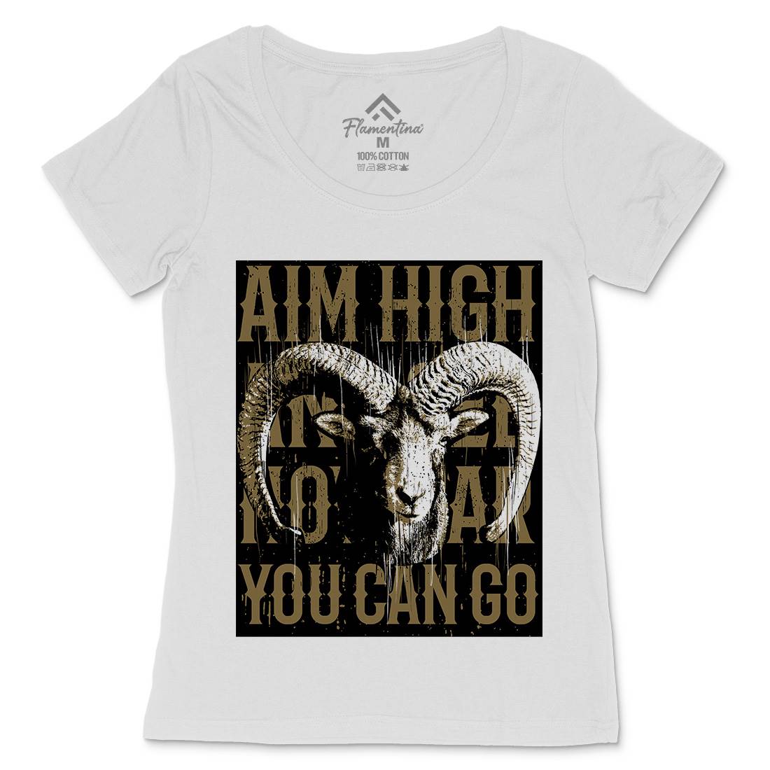 Goat High Womens Scoop Neck T-Shirt Animals B730
