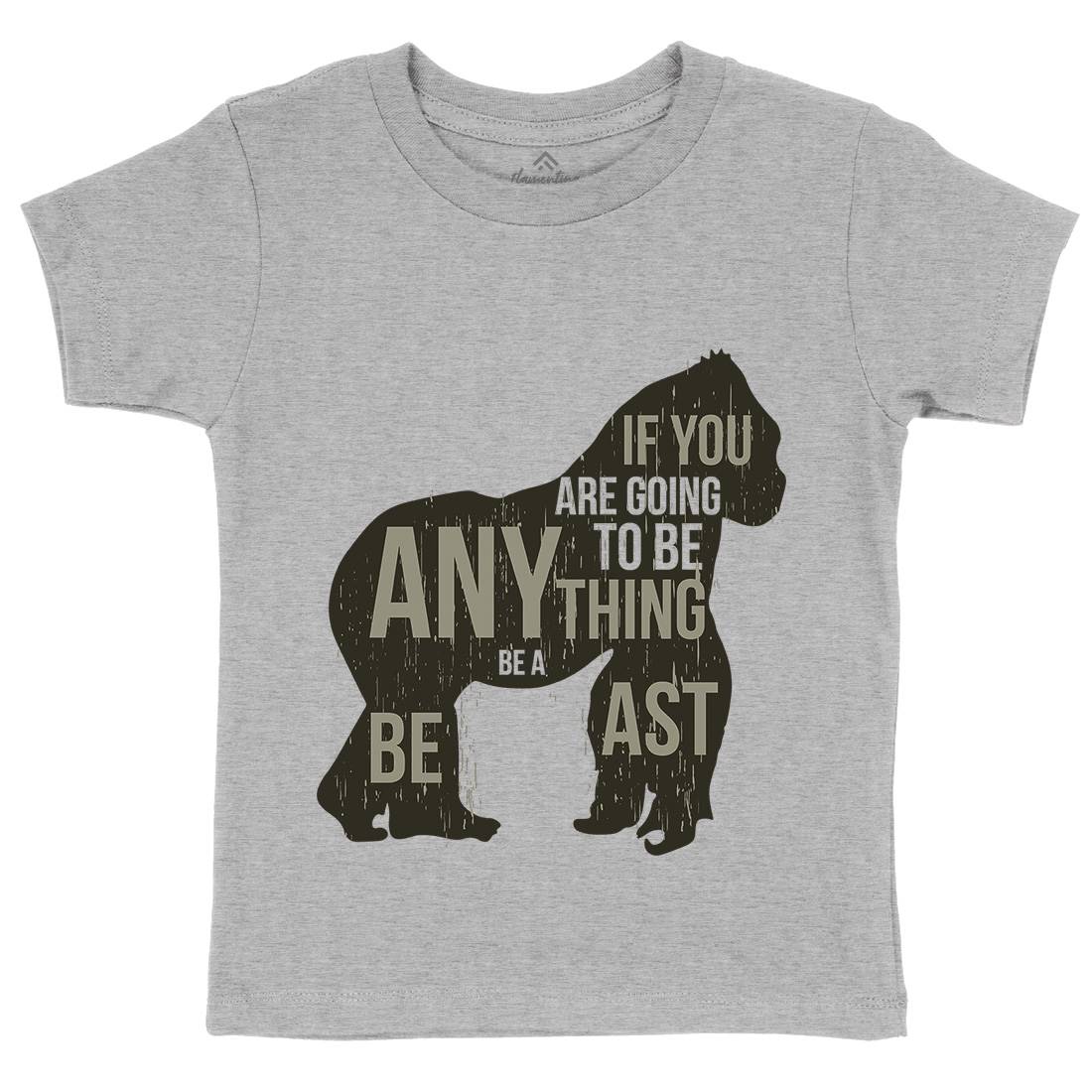 Gorilla Beast Kids Crew Neck T-Shirt Animals B731