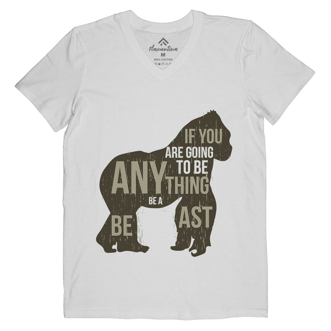 Gorilla Beast Mens V-Neck T-Shirt Animals B731