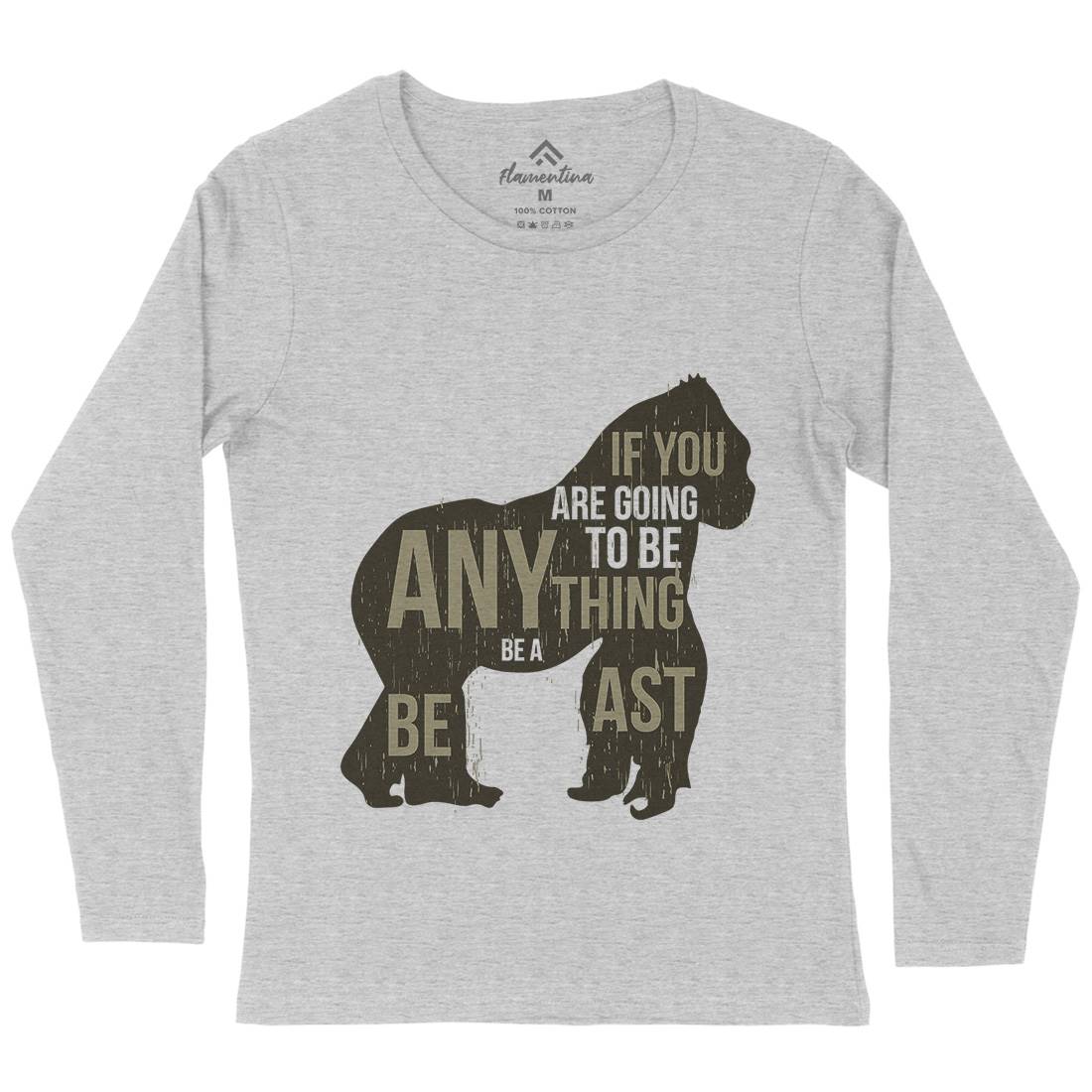 Gorilla Beast Womens Long Sleeve T-Shirt Animals B731