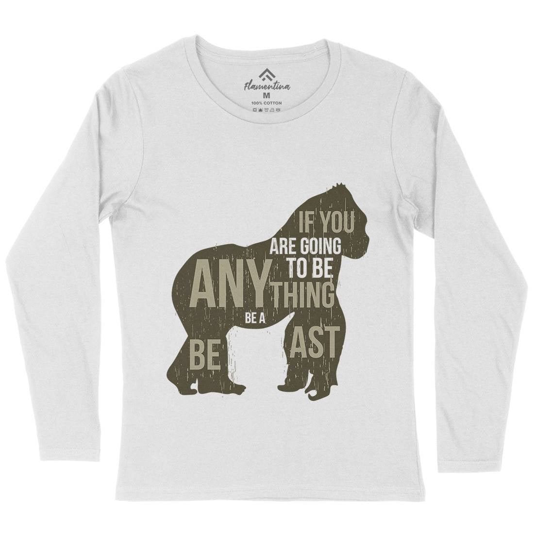 Gorilla Beast Womens Long Sleeve T-Shirt Animals B731