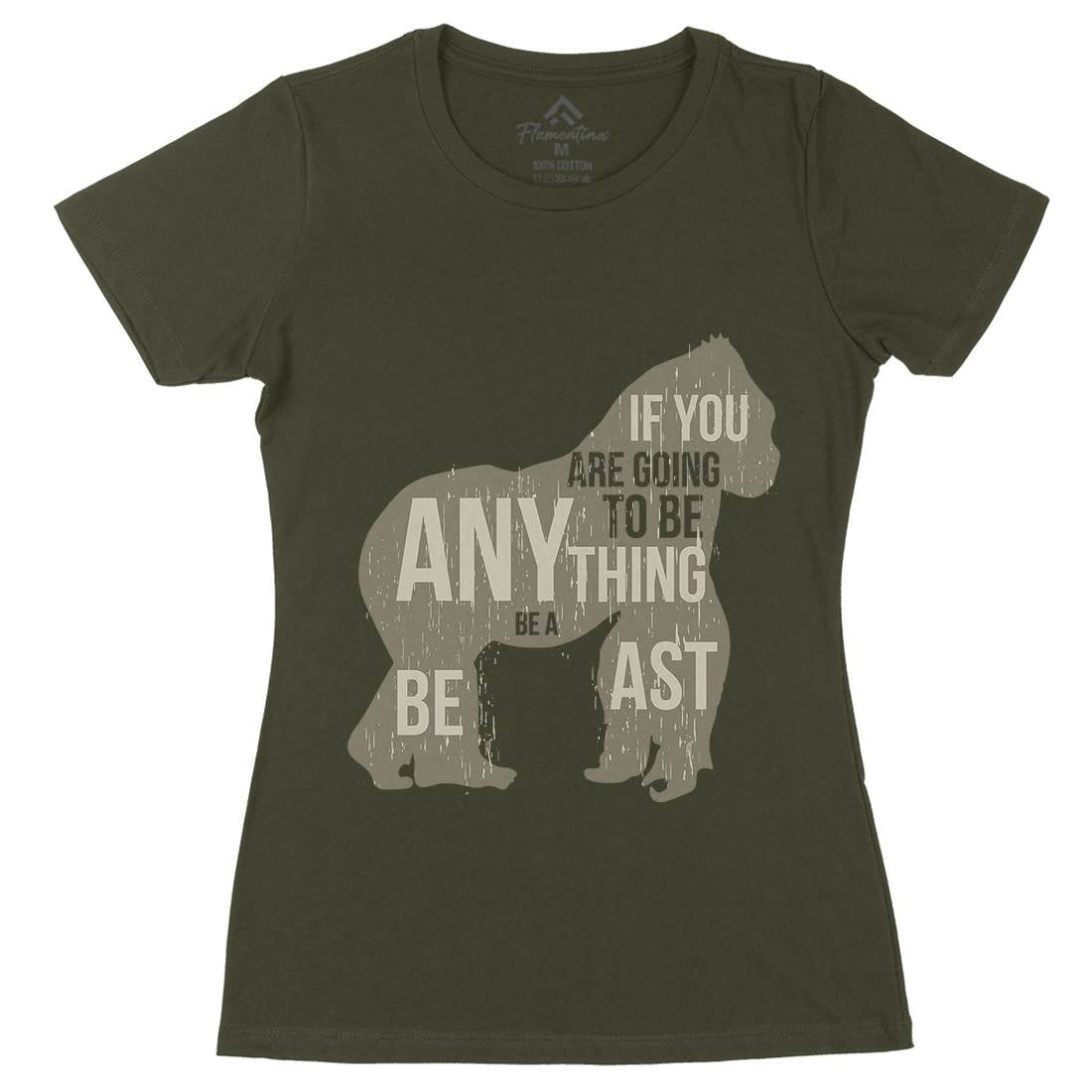 Gorilla Beast Womens Organic Crew Neck T-Shirt Animals B731