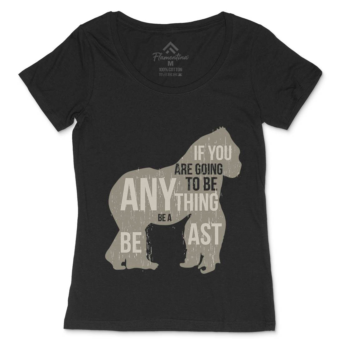 Gorilla Beast Womens Scoop Neck T-Shirt Animals B731