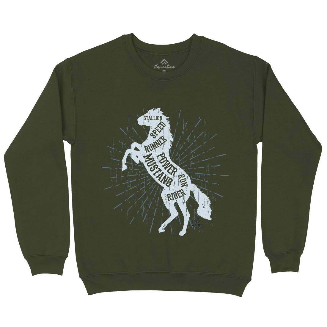 Horse Mustang Mens Crew Neck Sweatshirt Animals B733
