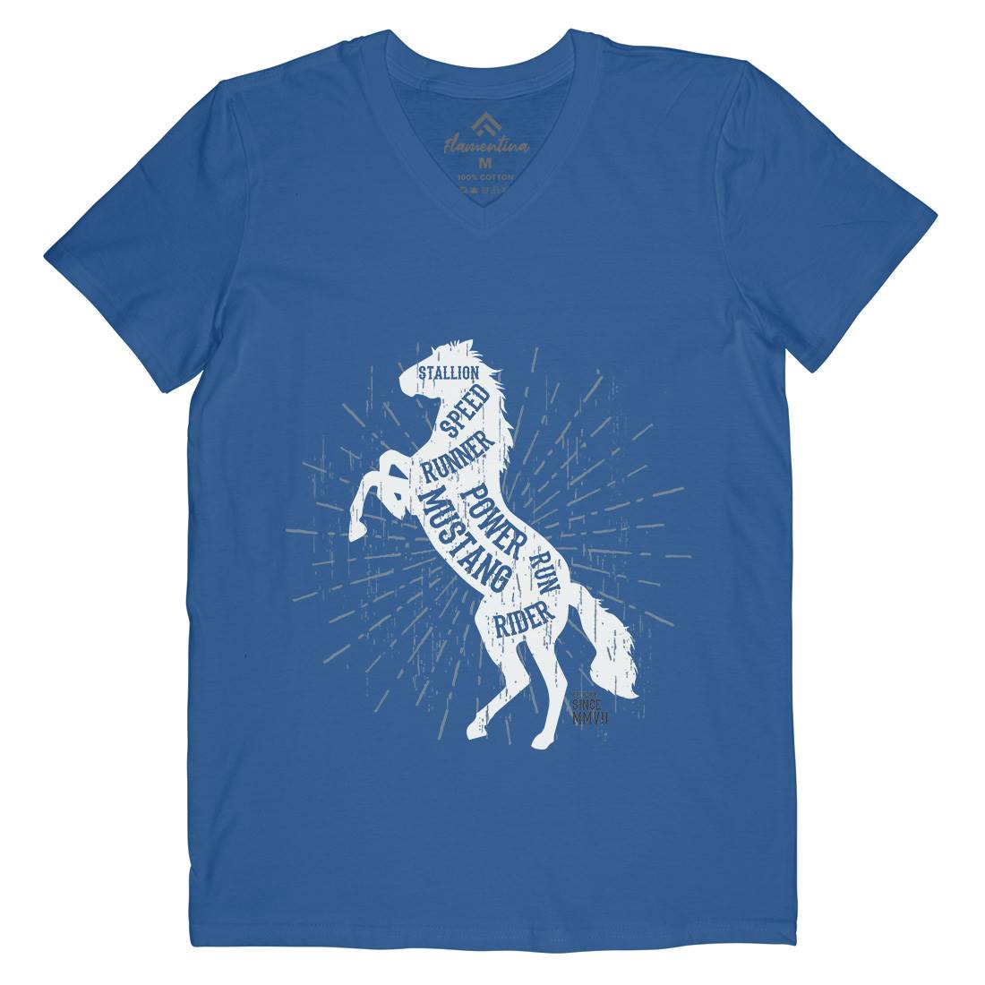 Horse Mustang Mens V-Neck T-Shirt Animals B733