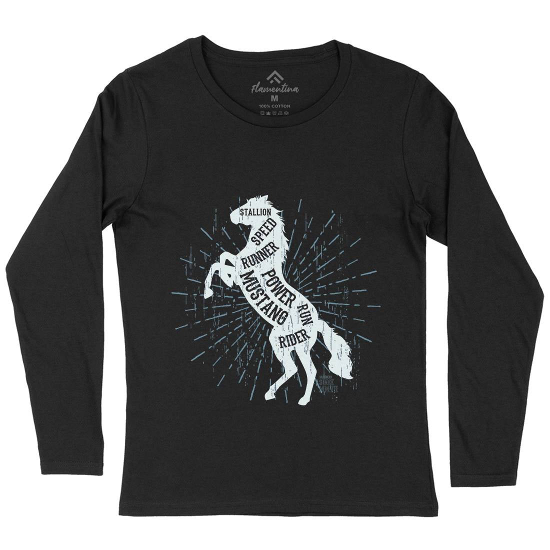 Horse Mustang Womens Long Sleeve T-Shirt Animals B733