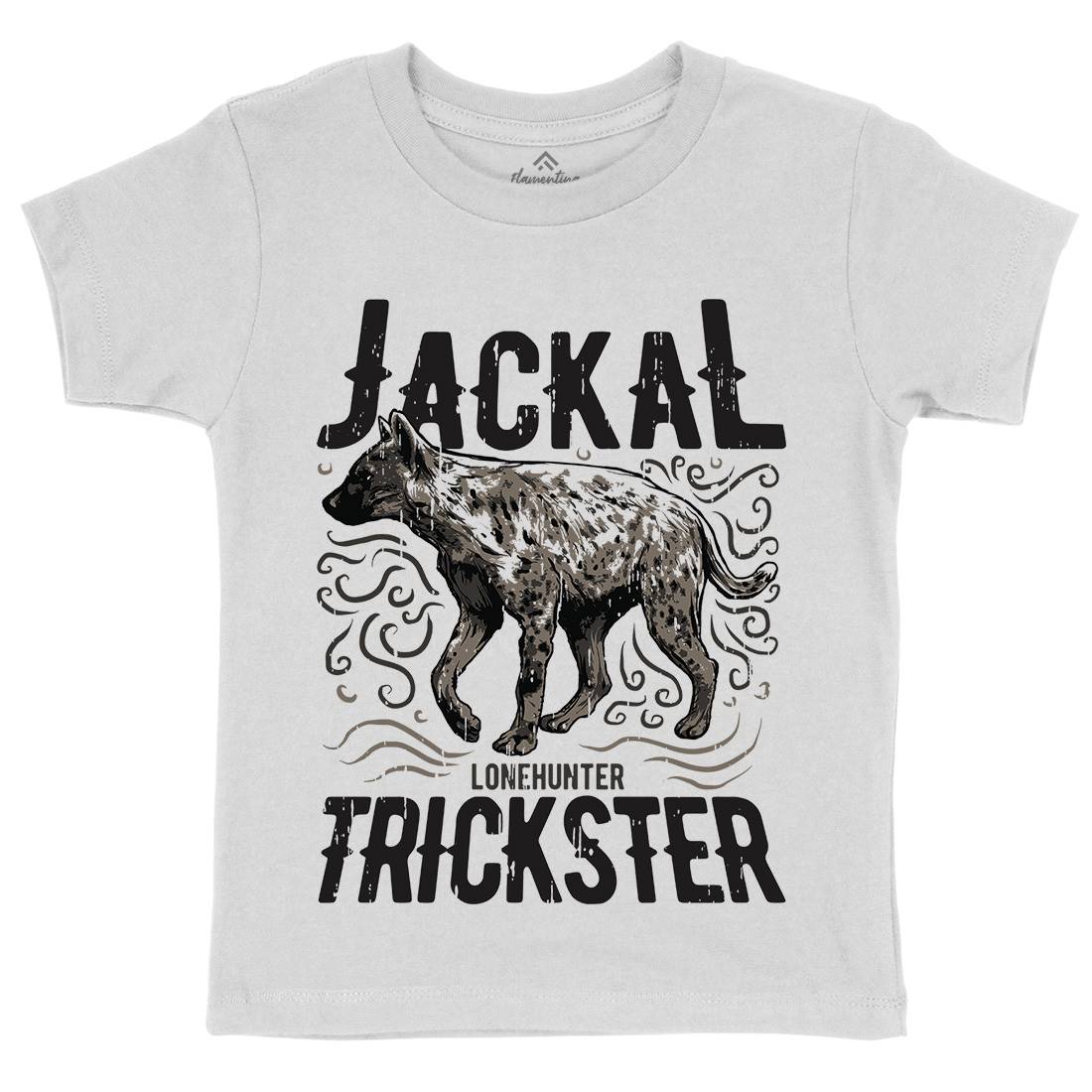 Jackal Hyena Kids Crew Neck T-Shirt Animals B734