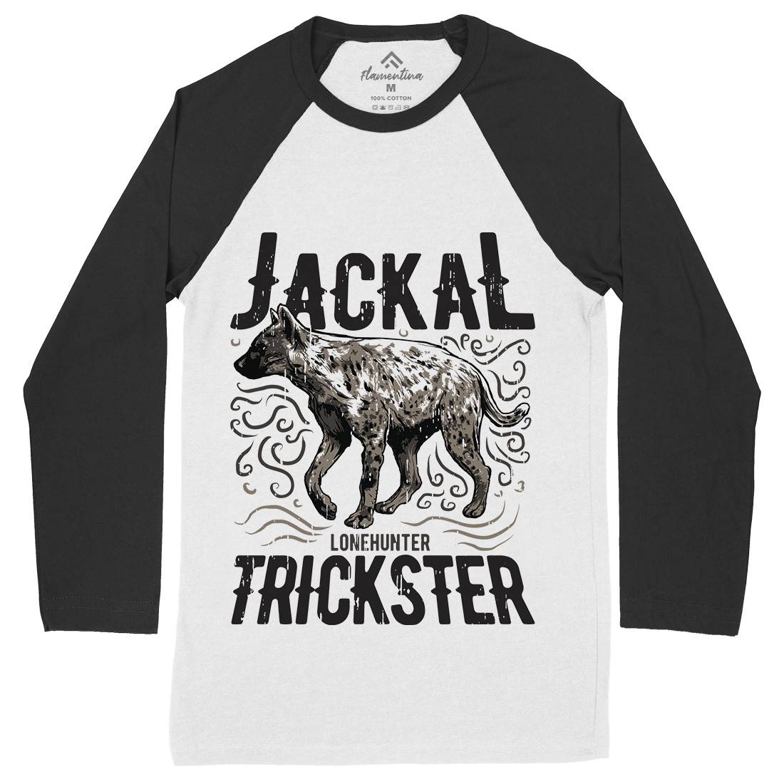 Jackal Hyena Mens Long Sleeve Baseball T-Shirt Animals B734