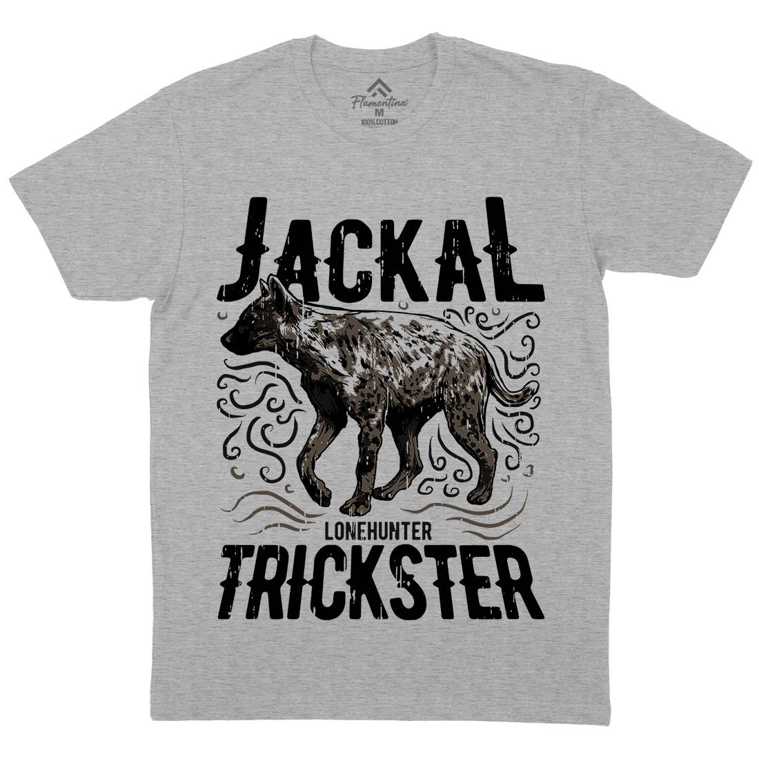 Jackal Hyena Mens Organic Crew Neck T-Shirt Animals B734
