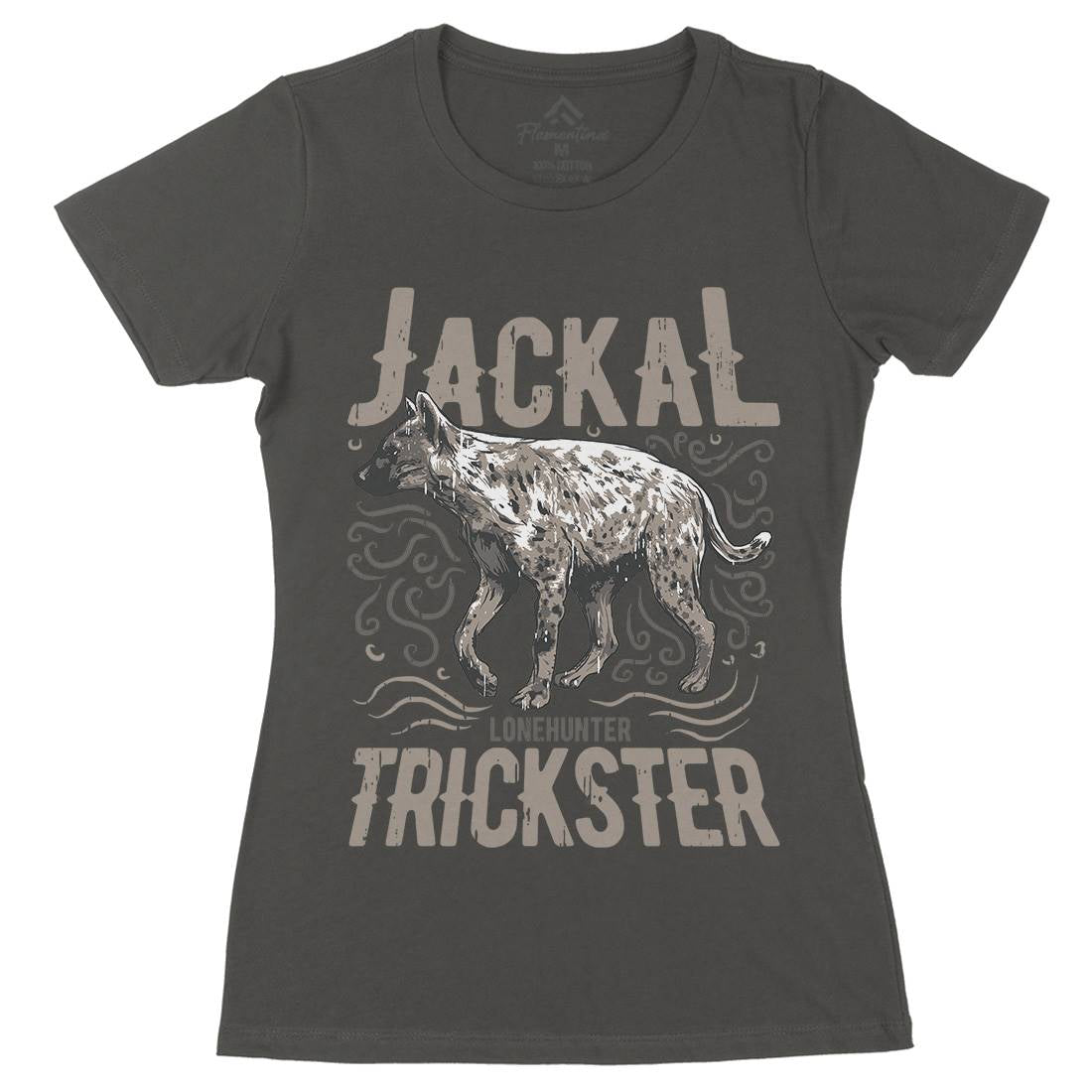 Jackal Hyena Womens Organic Crew Neck T-Shirt Animals B734