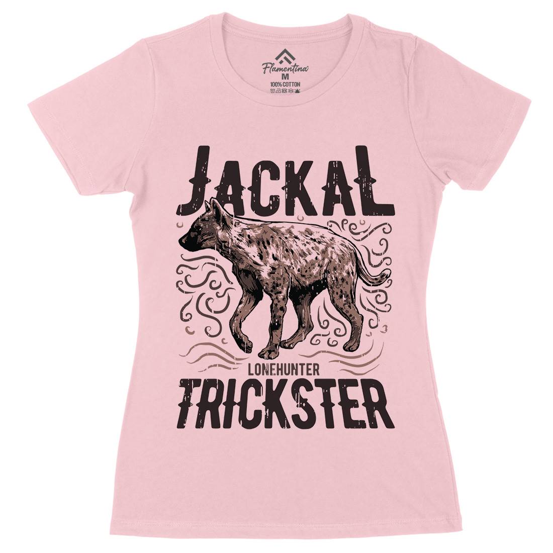 Jackal Hyena Womens Organic Crew Neck T-Shirt Animals B734