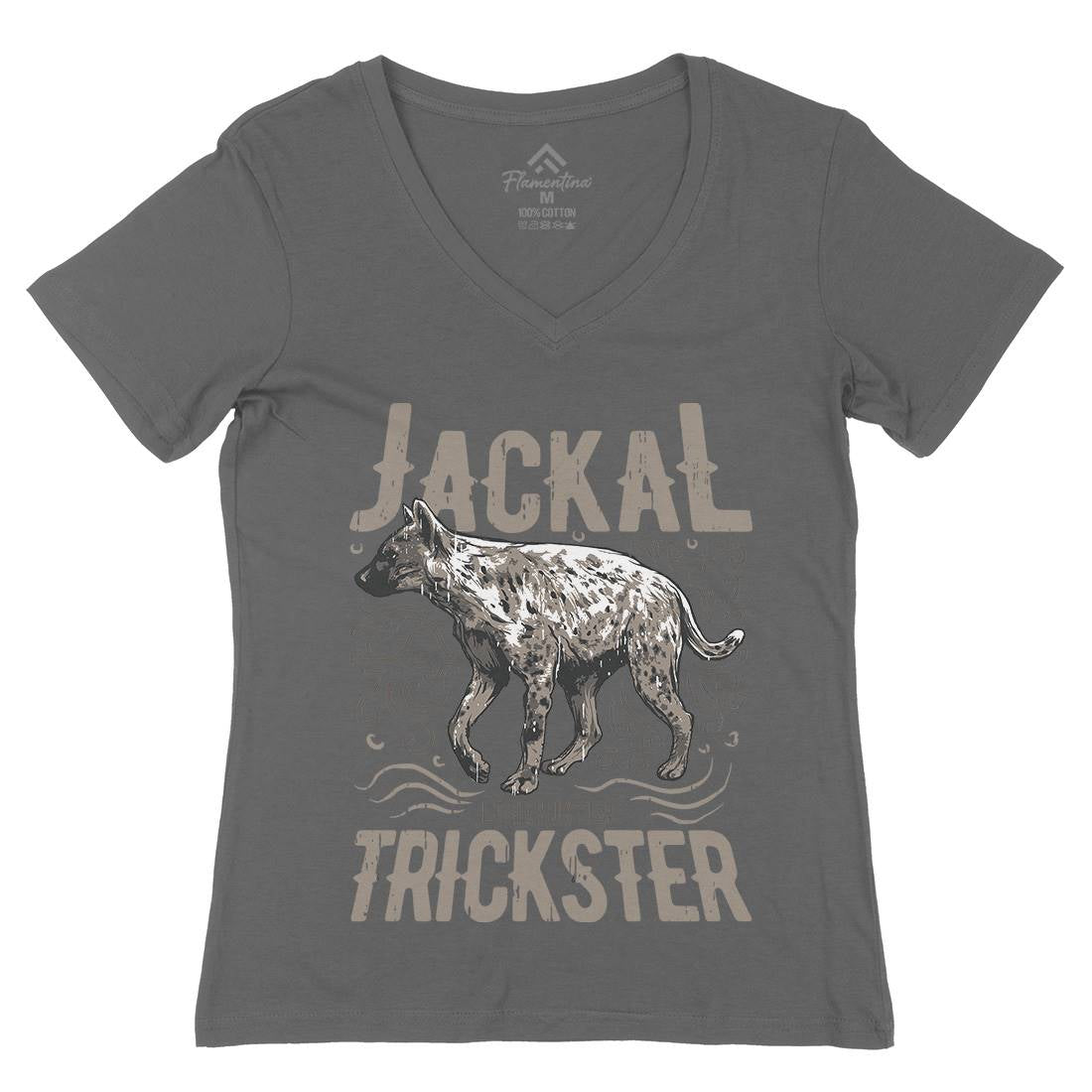Jackal Hyena Womens Organic V-Neck T-Shirt Animals B734