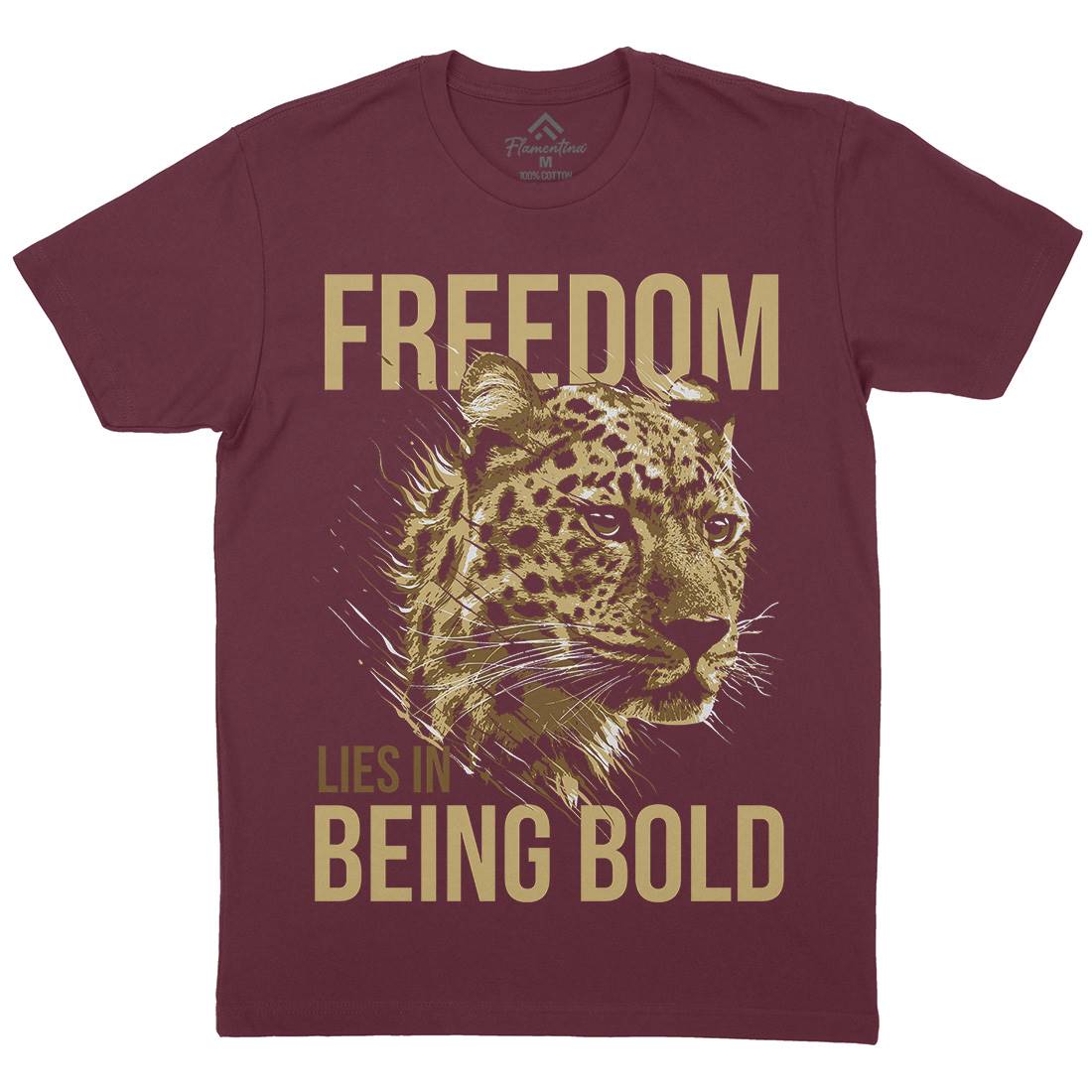 Leopard Mens Organic Crew Neck T-Shirt Animals B735