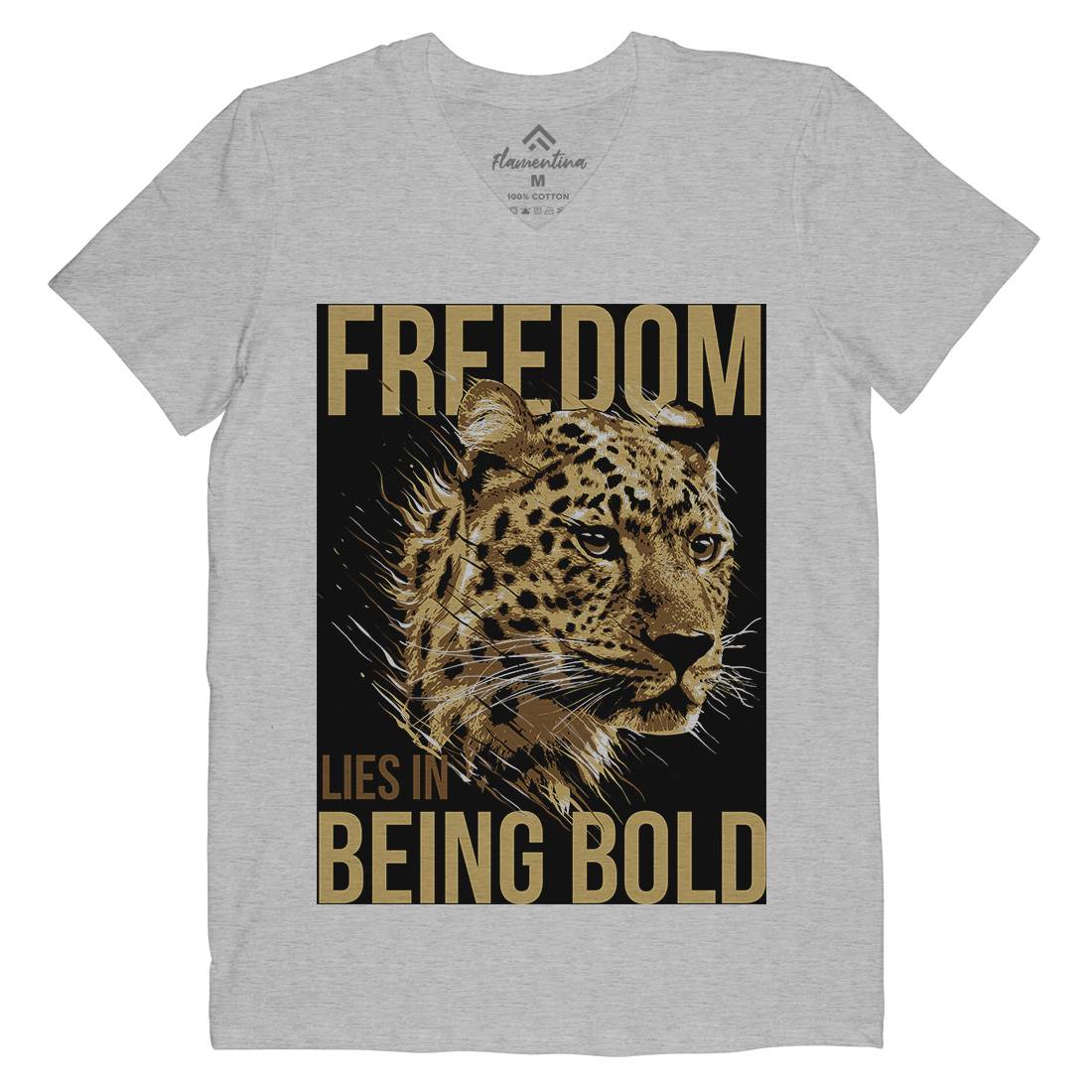 Leopard Mens V-Neck T-Shirt Animals B735