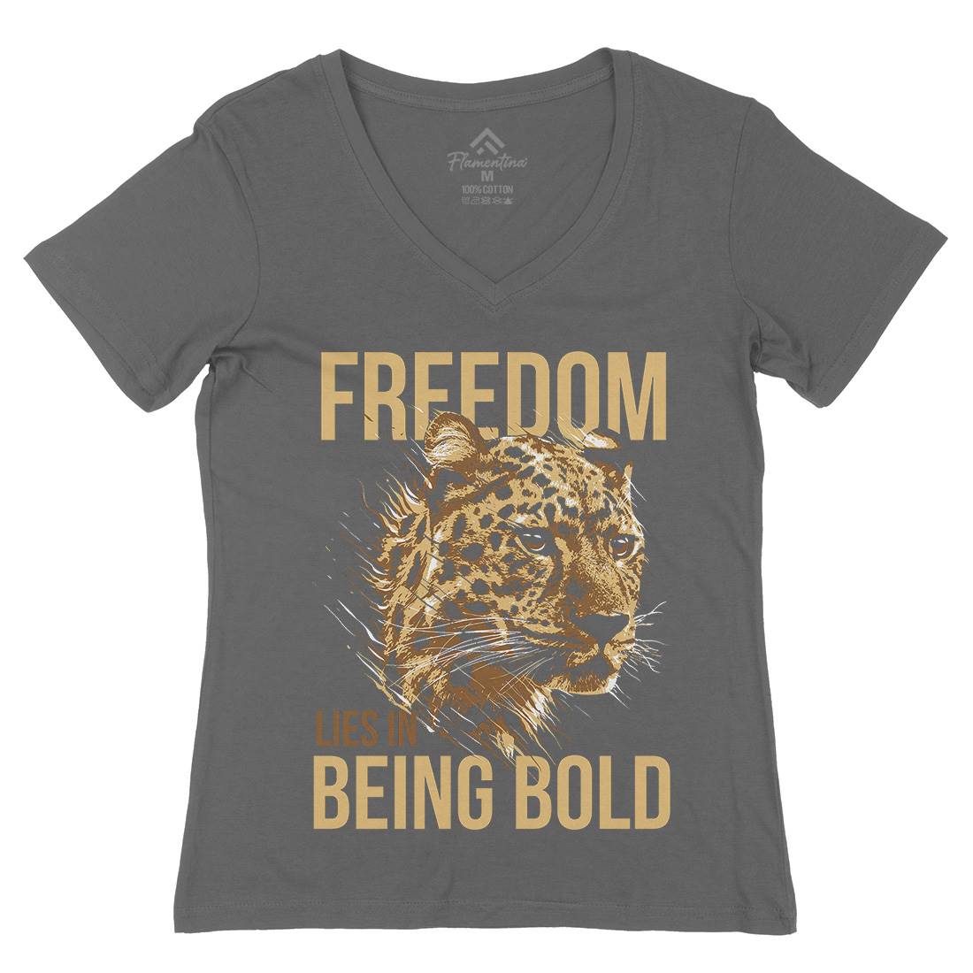 Leopard Womens Organic V-Neck T-Shirt Animals B735