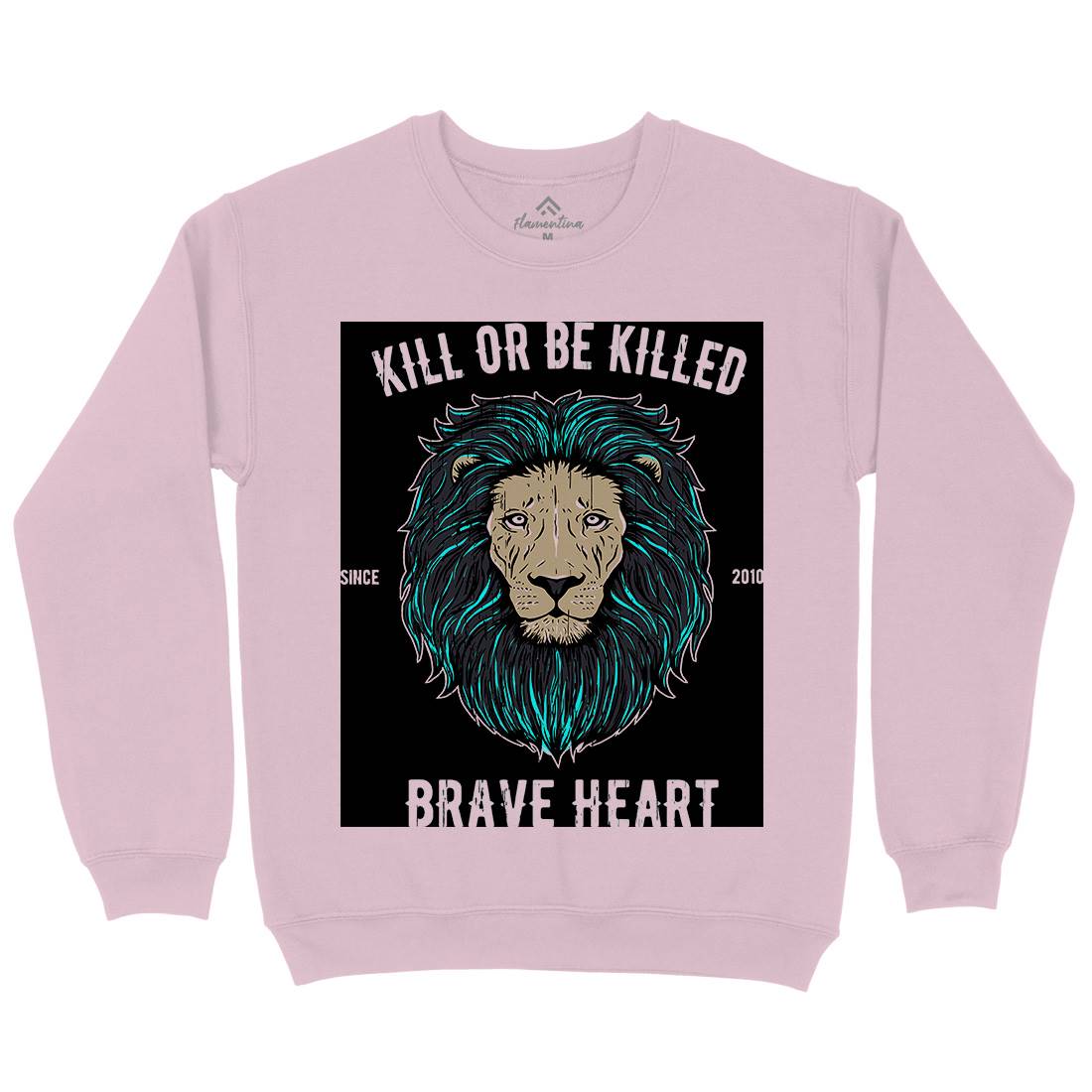 Lion Brave Heart Kids Crew Neck Sweatshirt Animals B736