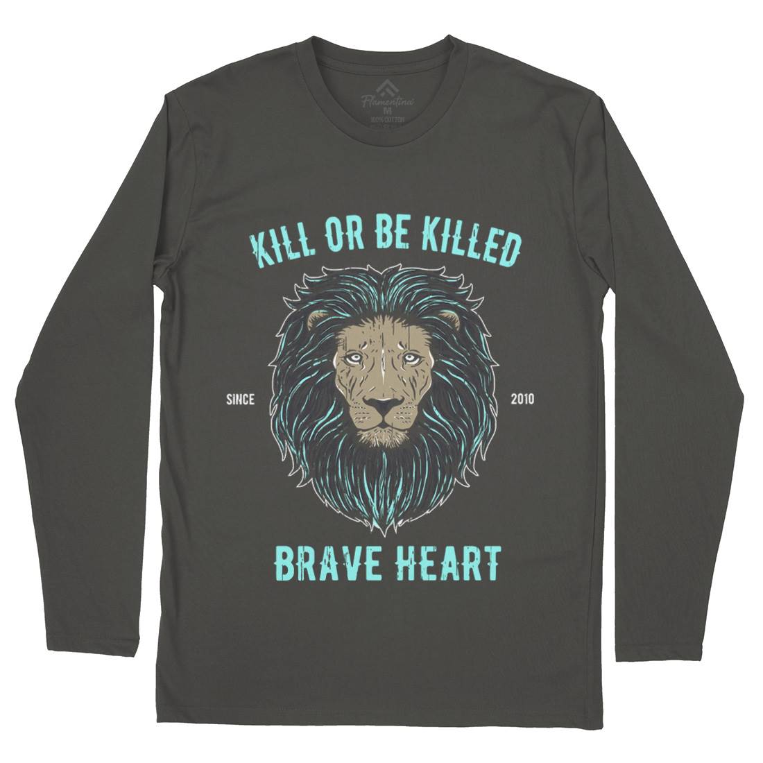 Lion Brave Heart Mens Long Sleeve T-Shirt Animals B736