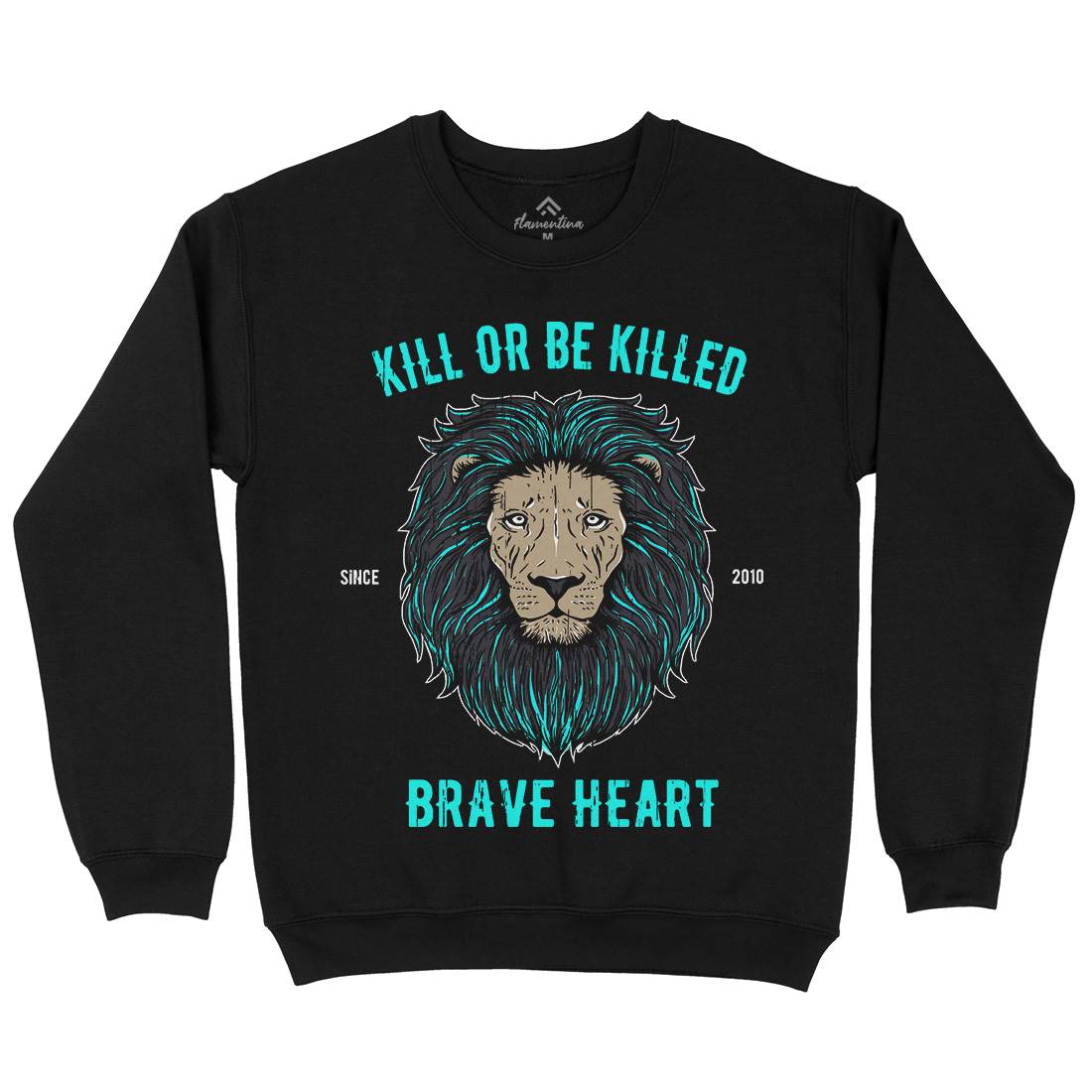 Lion Brave Heart Mens Crew Neck Sweatshirt Animals B736