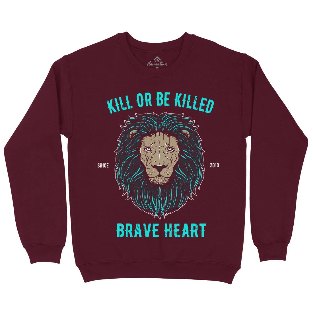 Lion Brave Heart Kids Crew Neck Sweatshirt Animals B736