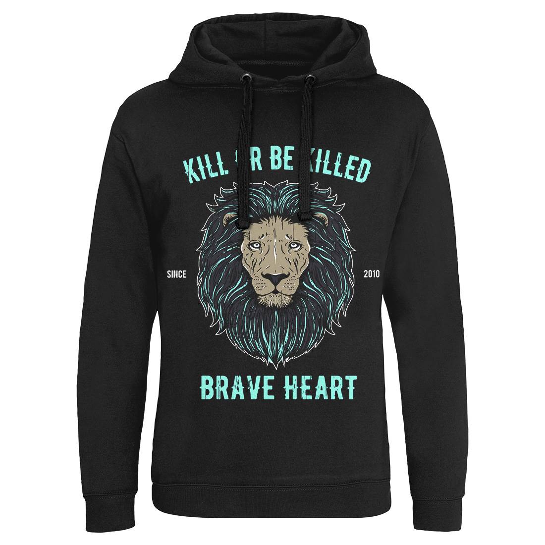 Lion Brave Heart Mens Hoodie Without Pocket Animals B736