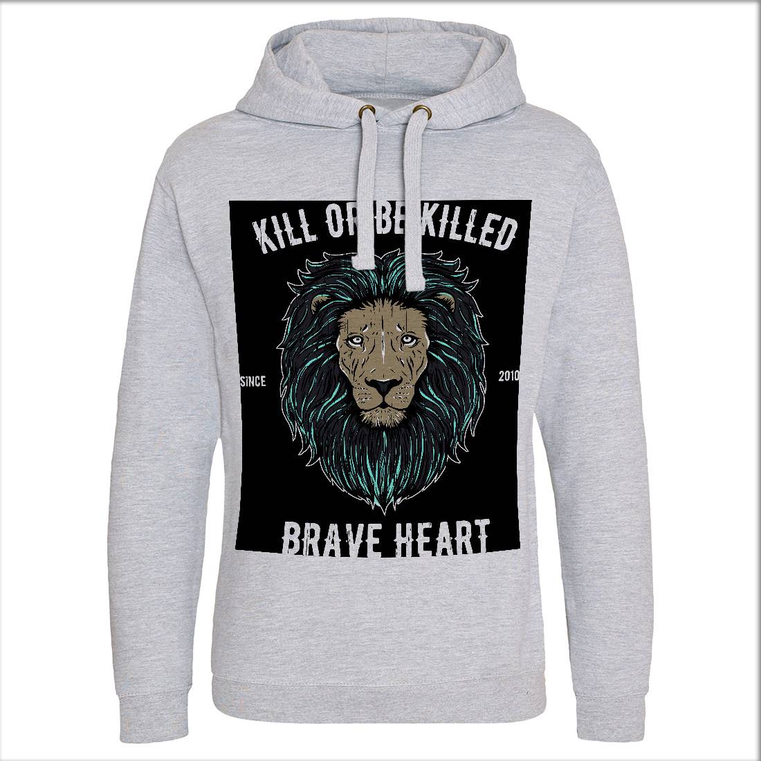 Lion Brave Heart Mens Hoodie Without Pocket Animals B736