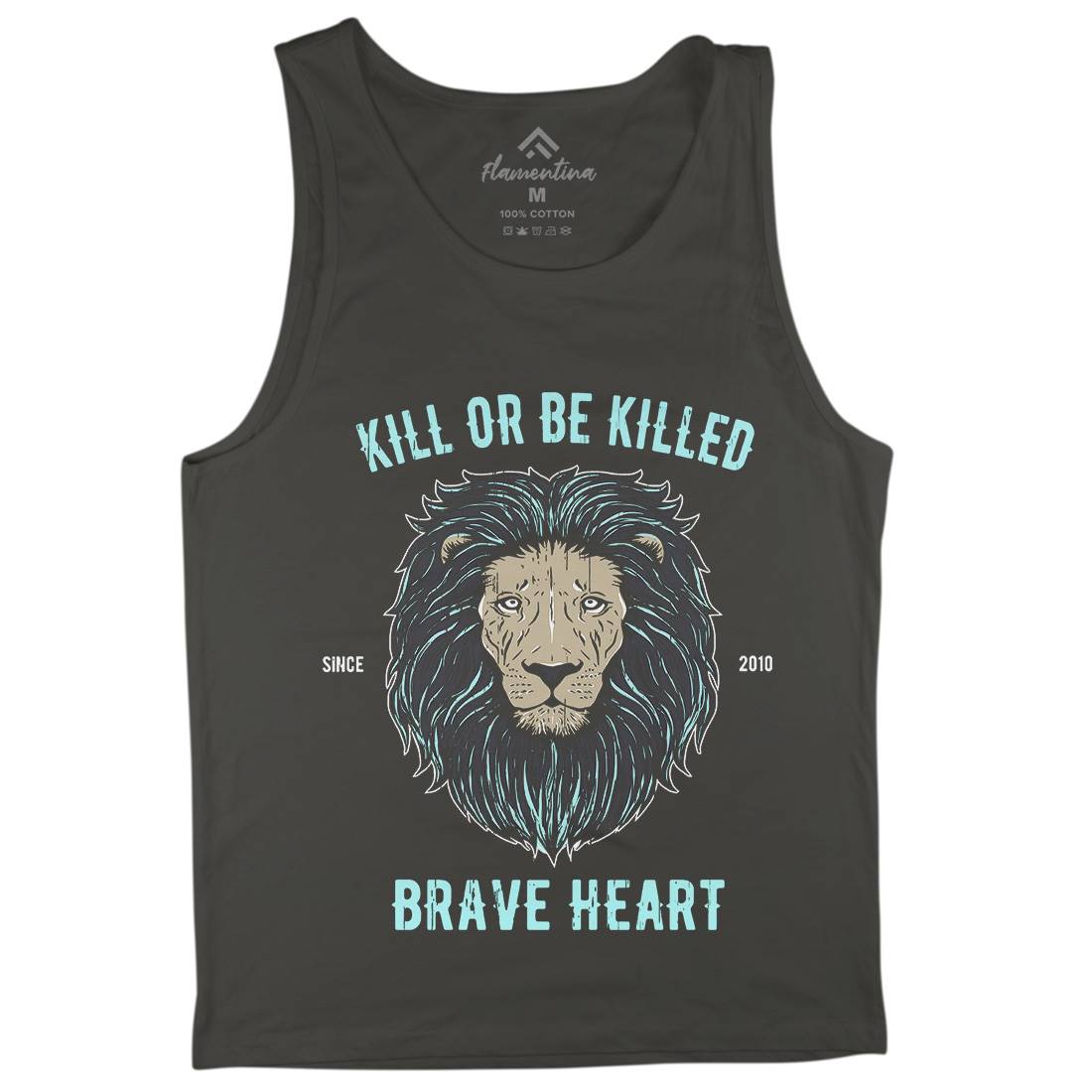 Lion Brave Heart Mens Tank Top Vest Animals B736