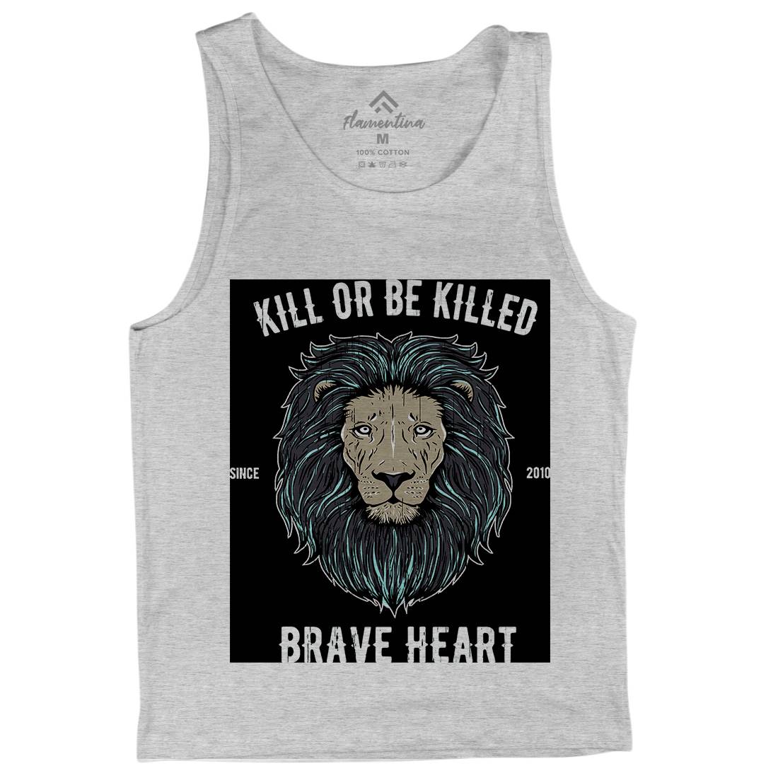 Lion Brave Heart Mens Tank Top Vest Animals B736