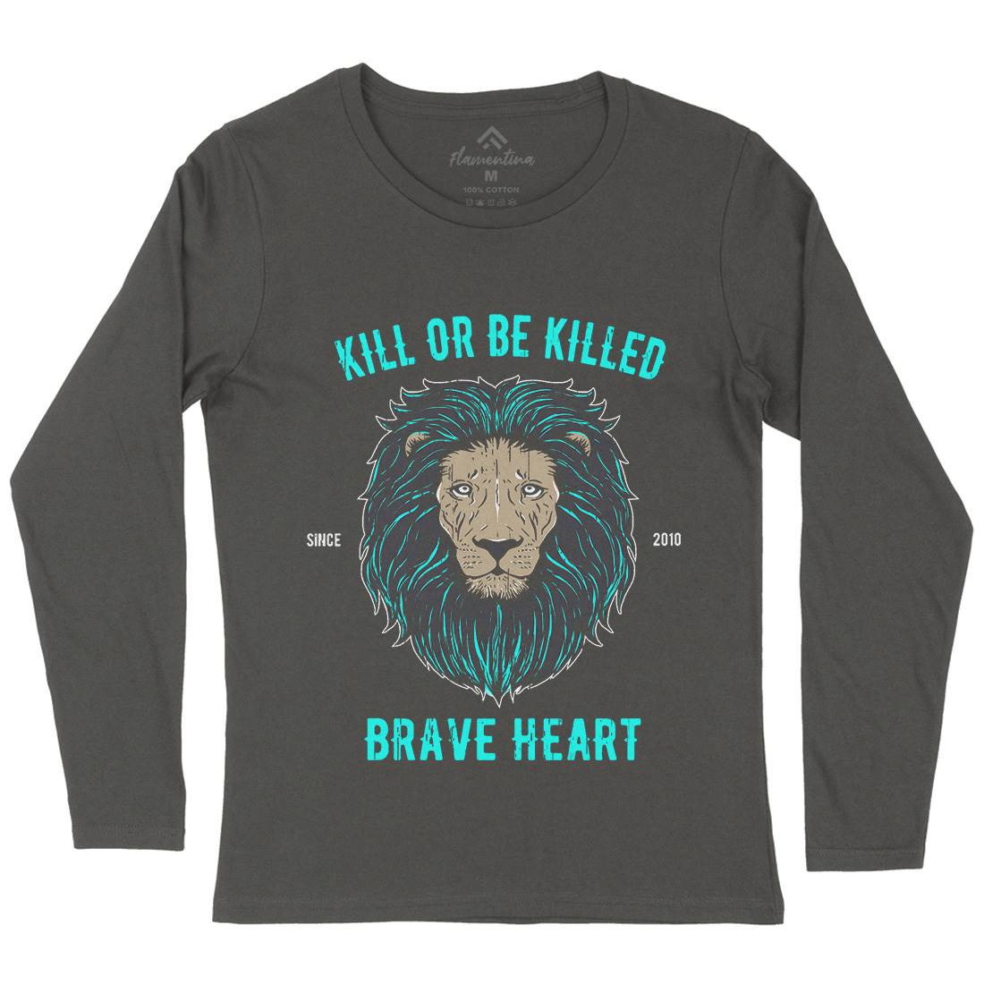 Lion Brave Heart Womens Long Sleeve T-Shirt Animals B736
