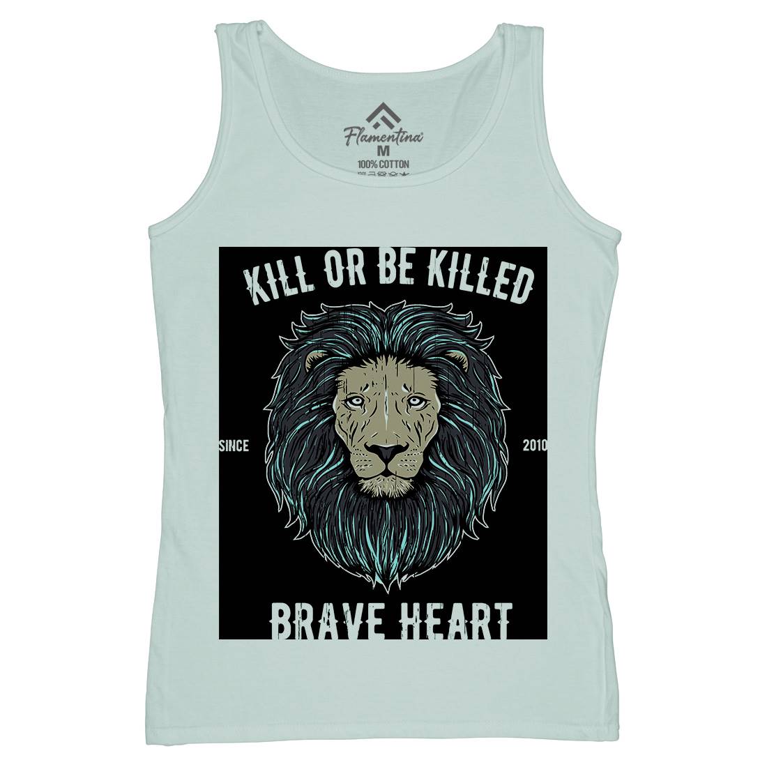 Lion Brave Heart Womens Organic Tank Top Vest Animals B736
