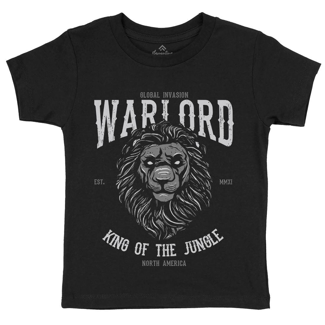 Lion Warlord Kids Crew Neck T-Shirt Animals B737