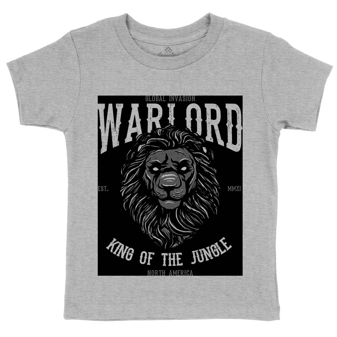 Lion Warlord Kids Organic Crew Neck T-Shirt Animals B737