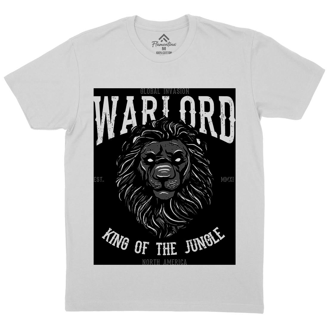 Lion Warlord Mens Crew Neck T-Shirt Animals B737