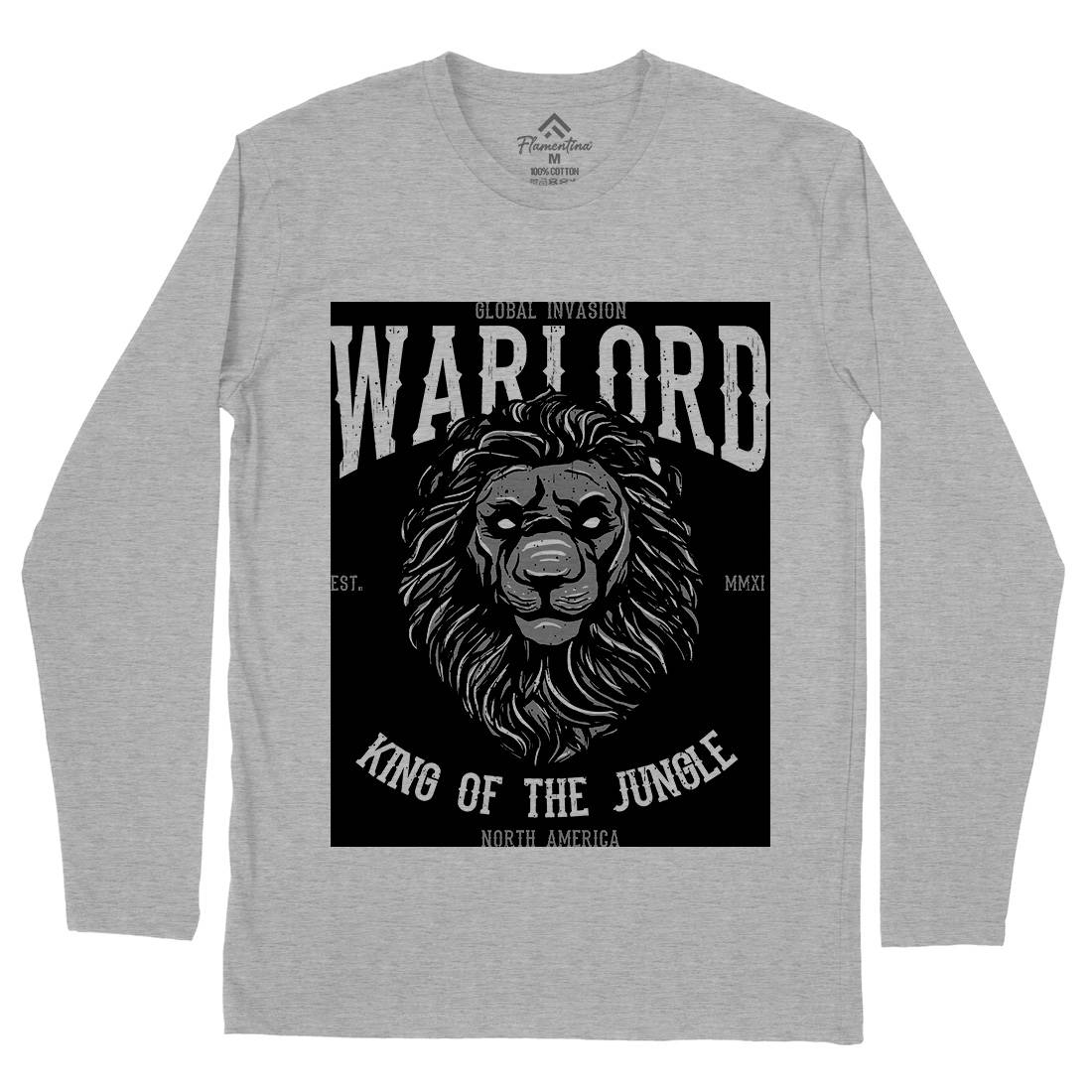 Lion Warlord Mens Long Sleeve T-Shirt Animals B737