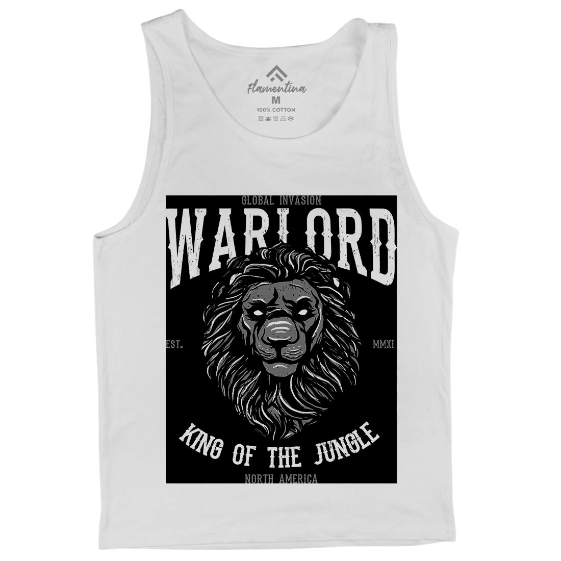 Lion Warlord Mens Tank Top Vest Animals B737