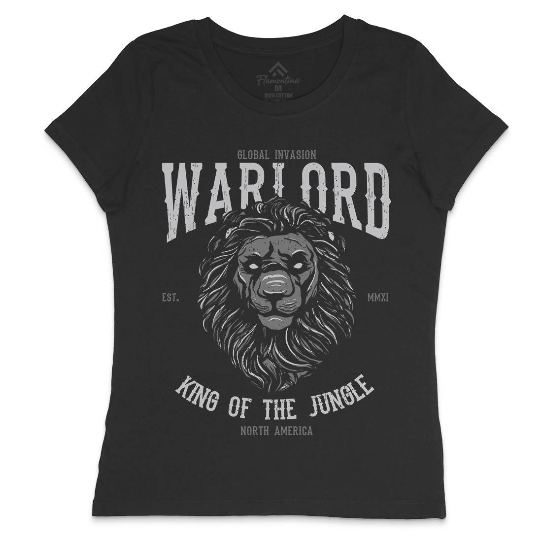 Lion Warlord Womens Crew Neck T-Shirt Animals B737
