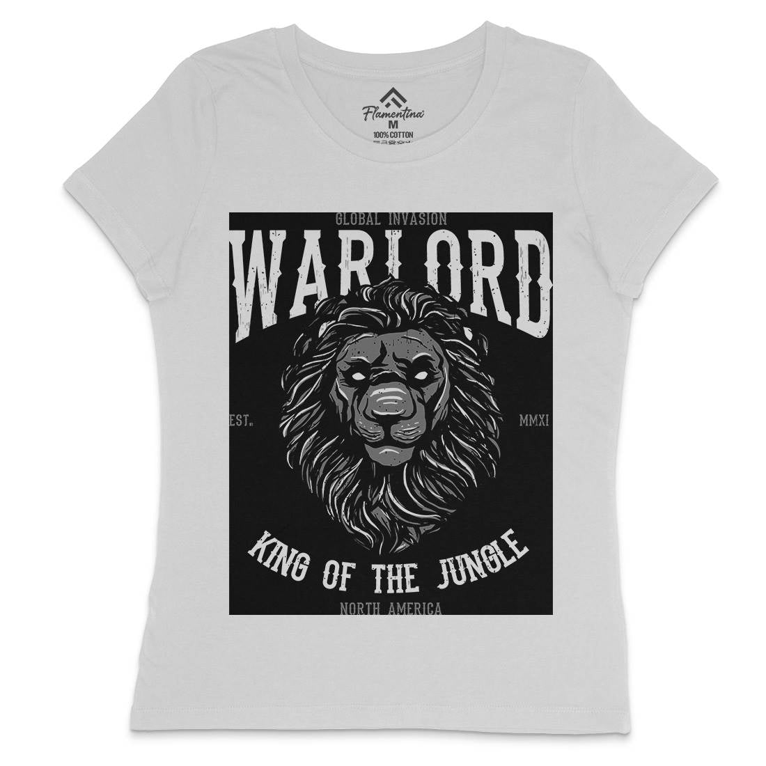 Lion Warlord Womens Crew Neck T-Shirt Animals B737