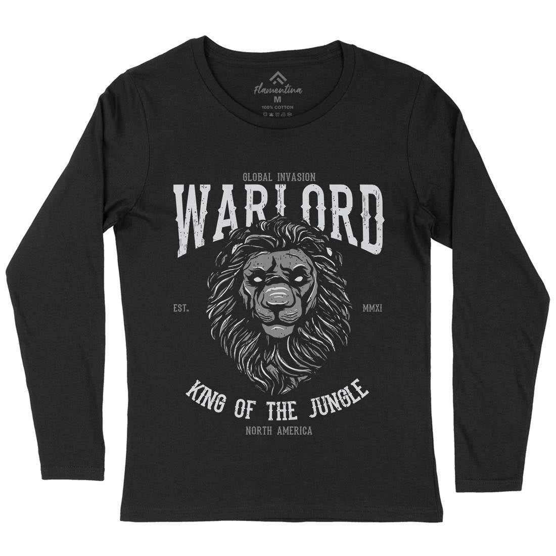 Lion Warlord Womens Long Sleeve T-Shirt Animals B737