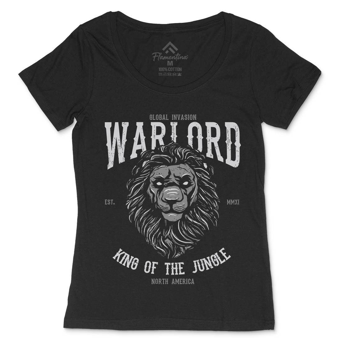 Lion Warlord Womens Scoop Neck T-Shirt Animals B737