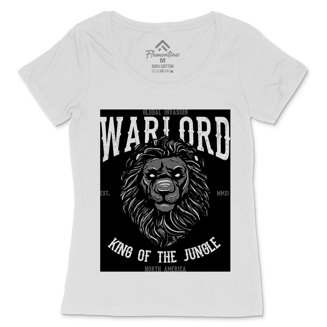 Lion Warlord Womens Scoop Neck T-Shirt Animals B737