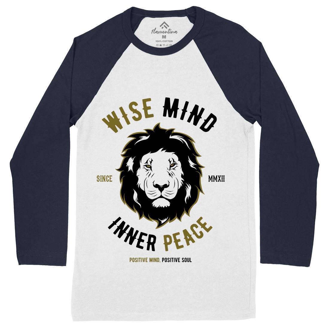 Lion Wise Mens Long Sleeve Baseball T-Shirt Animals B738